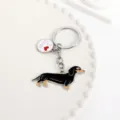 Süßer Dackel Schlüsselanhänger Metall Welpe Tasche Anhänger Zubehör Geschenk für Hundefans - Dackel Und Herz
