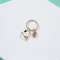 Lucky cat keychain, cute cartoon fortune cat key ring, metal car key holder pendant. - Fortune Cat
