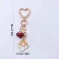 Gold heart clasp angel keychain cute bag charm metal pendant accessory gift 10cm long - Angel Style / Angel