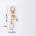 Cute cartoon rabbit and ice cream pendant alloy keychain accessory for daily use - Pudding Rabbit