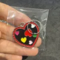 Heart shaped metal drip oil pet dog tag colorful pendant collar accessory variant - Red