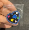 Colorful heart metal pet pendant, cute enamel dog tag necklace charm with colorful hearts. - Blue