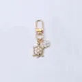 Cute metal turtle flower keychain bag charm sparkling rhinestone crystal pendant gift - White Turtle / White