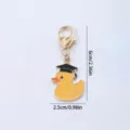 Cute graduation duck metal keychain stylish backpack pendant cartoon gift accessory - Swimming Doctor Duck
