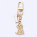 Mignon Chiot Golden Retriever Porte-clés Métal Doré Os de Chien Pendentif Sac Accessoire - Golden Retriever Os