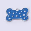 Botvormige huisdier ID tag blauw ster metaal hanger anti-verlies hond halsband accessoire - 40*25*1.7 / Blauw bot
