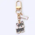 Mignon Chien Schnauzer Porte-clés Métal Os Anneau De Clé Sac Charm Cadeau Accessoire - Schnauzer Os