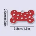 Rode botvormige huisdier ID-tag van zinklegering met sterrenmotief, 3.8cm grootte variant. - 40*25*1.7 / Rood Bot