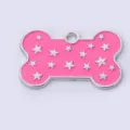 Roze botvormige huisdier ID tag metalen hondenpenning met leuke sterren ontwerp - 40*25*1.7 / Roze Bot