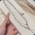 Multi-layer silver clavicle chain necklace with star and moon pendants, ins style fashion jewelry. - Double Layer Star Moon Necklace