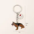 Cute German Shepherd metal keychain and bag pendant with heart dog lover charm accessory. - German Shepherd with Heart Sign