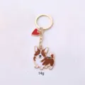 Süßer Corgi Hunde Metall Schlüsselanhänger mit rotem Herz Anhänger für Taschen und Deko. - Doppelseitiger Corgi Mit Rotem Herz