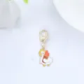 Cute cartoon duck keychain with heart clasp, metal bag charm for backpack and keys accessories. - Bread Duck