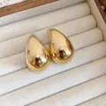 Übertriebene glatte Metall-Tropfen-Ohrstecker, minimalistischer hochwertiger Schmuck für Frauen. - S / Gold