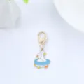 Cute cartoon duck keychain pendant for women school bag, lovely metal accessory gift. - Duck with Swim Ring