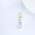 Cute cartoon duck keychain pendant with heart clasp, metal accessory for bags and keys. - Duck Doctor