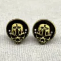 Retro Vintage Gold Totenkopf Kreuz Ohrstecker für Damen und Herren, Streetwear Schmuck. - Totenkopf Kreuz Ohrstecker (192) / Antikgold