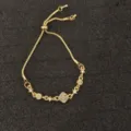 Pulsera Ajustable Flor Circonita Brillante Cadena Dorada Elegante Joya Mujer Moda - Pulsera Rombo Bling / Dorado