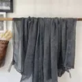 Dark grey lace edge scarf lightweight sheer shawl for women spring summer daily commuting style - Light Gray