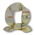 Detail view of the retro Van Gogh almond blossom print silk scarf, elegant artistic neck accessory. - A Cup of Flowers