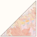 Stylish women large triangle scarf silk feel twill botanical Paris print wrap shawl - Jungle Garden / Pink