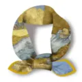 Classic Van Gogh art oil painting print small square silk scarf women retro hair band neckerchief - Nap