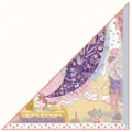 Fashion twill large triangle scarf with whimsical animal print, perfect summer accessory shawl. - New Era Voice Style / Purple
