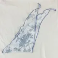 Foulard triangulaire imprime floral bleu vintage bandeau de cheveux accessoire de mode chic. - Porcelaine blanche à fleurs bleues
