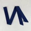 Dark blue wave narrow long ribbon scarf, versatile hair tie, neck decor or stylish bag strap. - PDXJ-Plain Ripple, Navy Blue