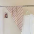Korean style striped triangular scarf shirt neckline decorative kerchief portable silk scarf - Pink