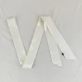 Detailed view of the elegant slim wave ribbon scarf, perfect for versatile styling accessories. - PDXJ-Plain Ripple, Beige