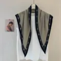 Vintage stil gemustertes quadratisches Tuch elegante gepunktete Damenschal für Mode - 130x60cm / Khaki