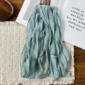 Koreanischer Plissee schmaler langer Schal Frühling Sommer Chiffon Halstuch elegant. - Bohnengrün