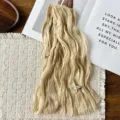 Koreanischer plissierter einfarbiger Chiffon Langschal, eleganter leichter Frühlings Halsschal. - Gelb
