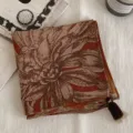 Foulard carre imprime floral vintage retro elegante foulard de cou polyvalent ruban de sac - Pétales Superposés Floraux