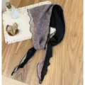 Retro floral triangular scarf, lightweight spring summer headscarf and stylish neckerchief. - WR Fragrant Vines Gray Purple