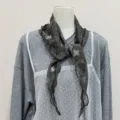Vintage floral triangular scarf for women, spring summer thin neckerchief versatile literary style. - WR Flower Butterfly Mist Army Green