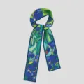 Van Gogh art print twilly scarf, narrow silk ribbon for stylish bag and hair decoration. - PDPJ-Irises
