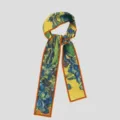 Van Gogh oil painting print skinny twilly scarf, stylish bag ribbon and hair band for women. - PDPJ-Irises in a Vase