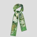 Van Gogh art green long skinny scarf for bags hair or neck decoration, elegant style. - PDPJ-White Roses