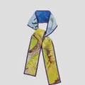 Exquisite Van Gogh art print detail on a slim twilly scarf, perfect for bag decoration. - PDPJ - Wheatfield with Crows