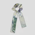 Van Gogh art print skinny silk twilly scarf for handbag ribbon, hair band and neck accessory. - PDPJ - Still Life: Irises