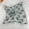 Retro floral small square scarf detail, versatile silk neckerchief for women hair band. - 58-Fairy Grass Purple