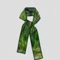 Van Gogh art oil painting printed silk scarf narrow ribbon for elegant bag and hair decoration - PDPJ - Green Irises