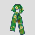 Van Gogh oil painting style narrow silk scarf for women, chic floral ribbon for bag or hair decor. - PDPJ - Mr. Postman Daisy
