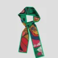 Van Gogh art style long narrow silk scarf, abstract print twilly for bags or hair. - PDPJ-Concert