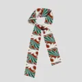 Retro artistic print twilly silk scarf narrow long ribbon for handbag hair accessory decoration - PDPJ-Swallowtail Flower