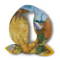 Classic Van Gogh oil painting print small square scarf retro art style hair band neck scarf. - Haystacks in Provence