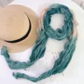 Gradient tie-dye scarf versatile chic lightweight decorative neck scarf for women spring autumn. - Tie-Dye Gradient [Lake Blue]