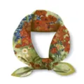 Vintage Van Gogh oil painting floral silk square scarf, elegant 53cm neckerchief and hair band. - Red Poppies and Daisies